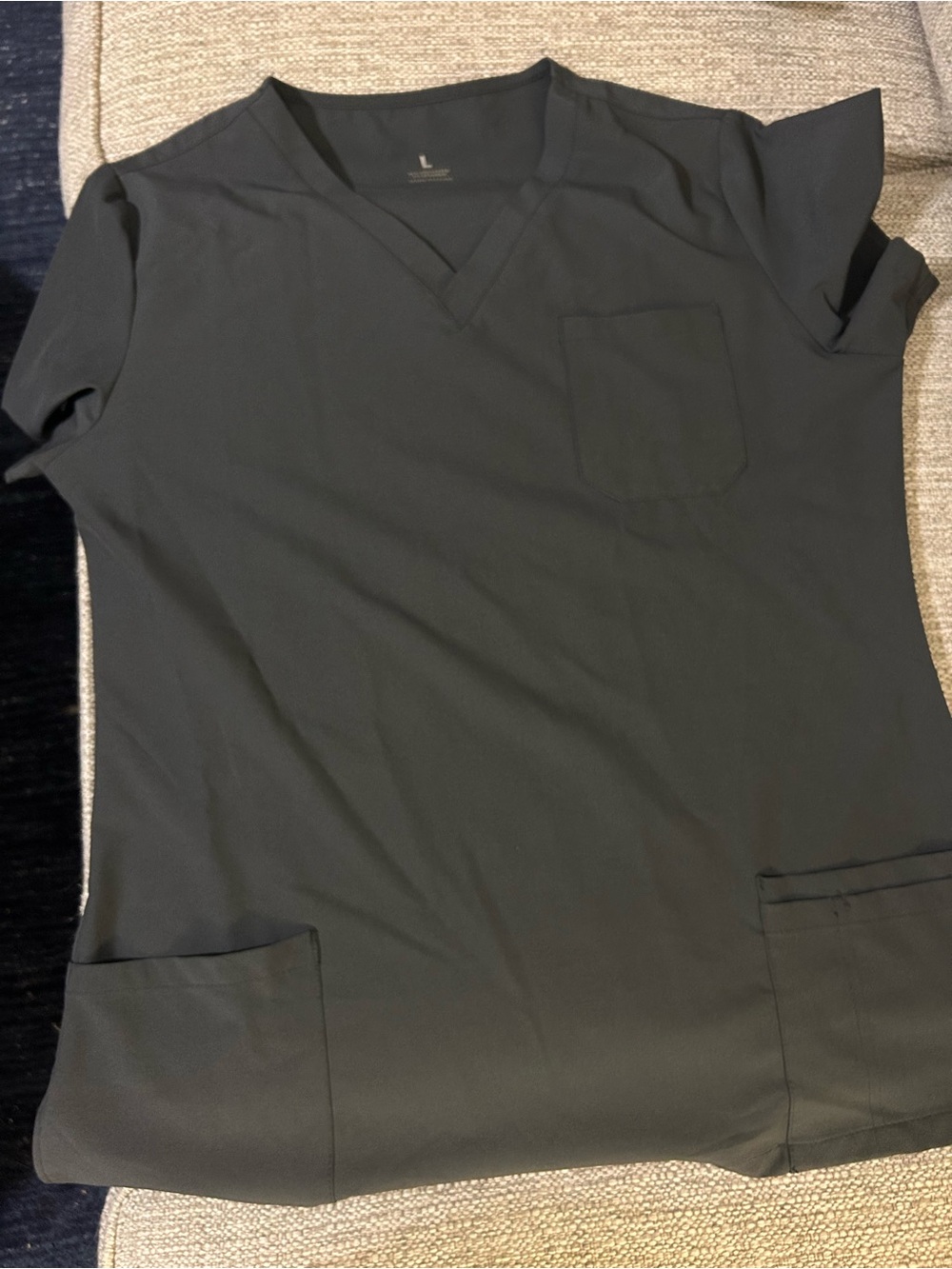 Classic V-Neck Scrub Set in Dark Charcoal Large